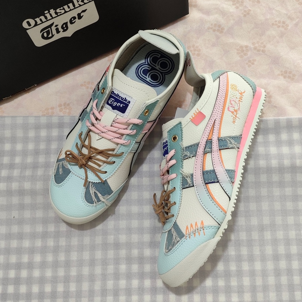 Onitsuka Tiger by Asics Women’s Pastel Blue, Pink & White Sneakers